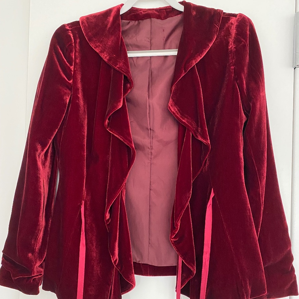 Vintage velvet long sleeve dressy jacket